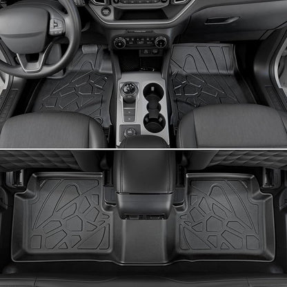 Floor Mats for Ford Bronco Sport 2021-2026, All Weather Floor Mats Trunk Cargo Liner with Backrest Protectors and Door Sill Guards Accessories, Full Coverage Set (Fit Compact Spare Tire)