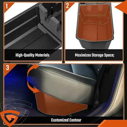 GEARLAST Underseat Storage, Real Under Seat Organizer Compatible with Ram 1500 Crew Cab 2019-2025 Real Under Seat Organizer