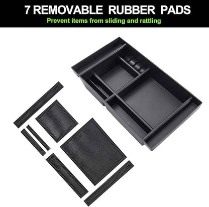 PIMCAR Center Console Organizer for 2019-2022 Chevy Silverado 1500/GMC Sierra 1500 & 2020-2023 Silverado/Sierra 2500HD/3500HD | Full Console Bucket Seats Only | Black Interior Trim Accessory