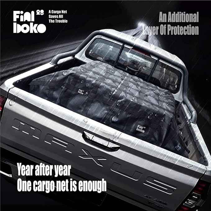 Heavy Duty Cargo Net for Pickup Truck Bed,(4.8'x 6'-1200lbs) Gladiator Cargo Net with 6'x 8' Truck Bed Tarp,Weatherproof Cargo Cover Suitable for Daily Full Load of Pickup