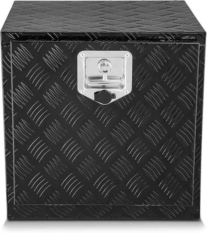 DNA MOTORING Lockable Tool Box for Truck Bed, Aluminum Storage Organizer w/Lock & Keys, 18" L X 18" D X 17.7" H Silver, TBOX-T5-013-BK