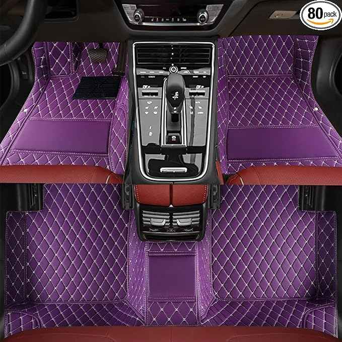 TREGOO All-Weather Anti Slip Floor mat is Suitable mats for floo of All for Tesla Models from 2012 to 2025 (Purple)