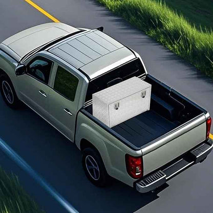 36 Inch Heavy Duty Aluminum Underbody Tool Box, Double Lock, Waterproof Square Truck Storage Chest for Pickup Bed, RV Trailer, Durable Organizer (36" X 12" X 14" - Sliver) – Rust-Resistant, Secure