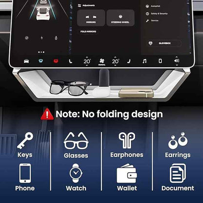 for Model Y Juniper Under Screen Storage Organizer 2025-2026 Upgrade, Model 3 Highland Center Console Organizer Tray 2024-2026 for Tesla Model Y Juniper Accessories, White