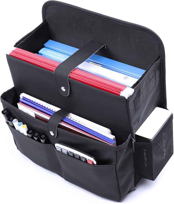 Car Seat Organizer，Universal Fit for Front & Back Seats-Hanging Letters/Legal Folders/Laptops and Tablets，Compatible with Cars, Trucks, and Vans