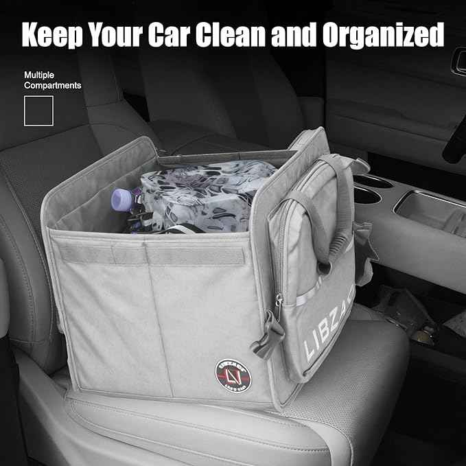 LIBZAKI Car Trunk Storage Organizer, Collapsible Trunk Storage Box for Car Truck SUV-Gray