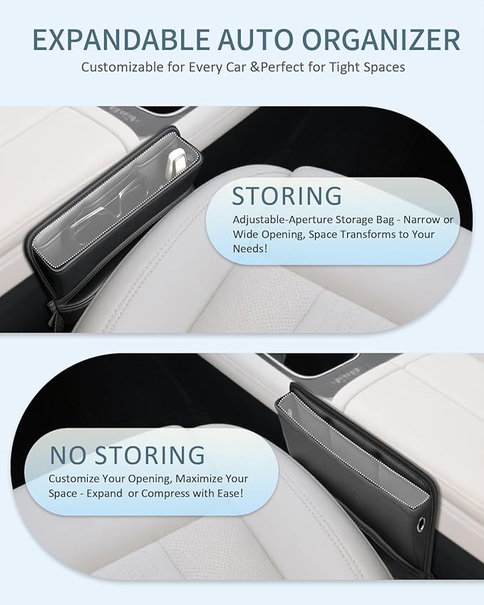 FLORICH Car Seat Gap Filler Organizer, 2-in-1Seats Gap Filler Organizer and Storages Between Seat Car Gap Filler, Car Organizer Front Seat Universal Fit for Car SUV Truck
