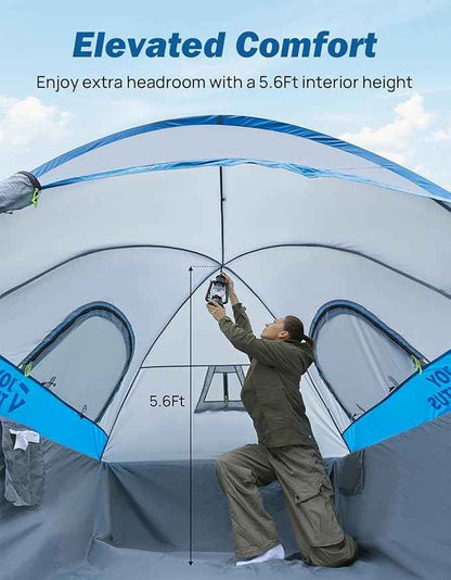 JOYTUTUS Truck Tent, Portable Truck Bed Tent with Rainfly, Truck Tent for 6.0'-6.3' with Fiberglass Pole, Waterproof PU2000mm Double Layer for 2 Person - Blue