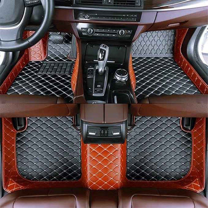 Yaruicar Custom Car Floor Mats for 2002-2026 Cadillac ATS CTS CT6 DTS Escalade Lyriq GT4 Optiq SRX SLS XT4 XT5 XT6 XTS Car Full Coverage Non-Slip Floor Liners (Brown Black Beige)