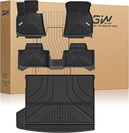 3W Floor Mats & Cargo Liner for BMW X3 G45 2025 2026, Accessories Custom Fit TPE All Weather 1st & 2nd Row Car Mats and Trunk Liners for BMW X3 30/M50 xDrive