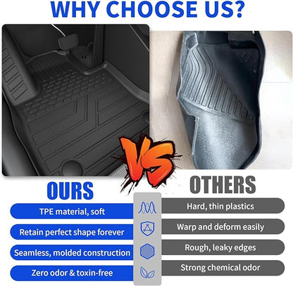 Rongtaod Floor Mats Compatible with 2024 2025 2026 Toyota Grand Highlander Cargo Mat Cargo Liner Trunk Mat Back Seat Protector Grand Highlander Accessories (Trunk Mat with Backrest Mat+Floor Mats)