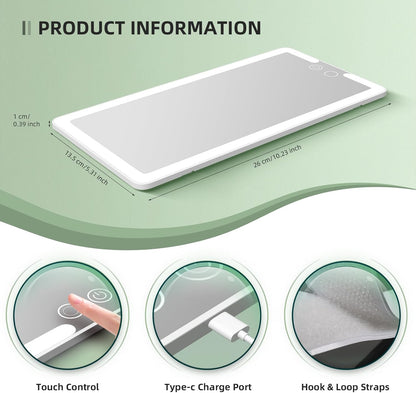 2 Pcs Car Sun Visor Vanity Mirror,Dimmable Rear View Visor Makeup Mirror with 3 Light Modes,White