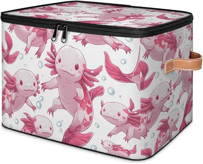 Ocean Storage Bins with Zipper Lids for Bedroom Kitchen Bathroom Storage Basket Foldable Toy Cube Storage Organizer for Kid Teen Women Men