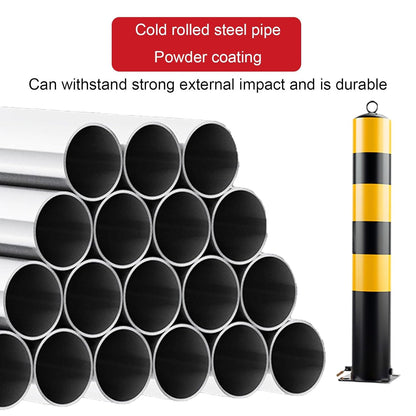 Steel Safety Bollard Post, with Lock Bollard Post Removable Security Posts, Parking Bollards, Parking Barriers Concrete, Powder Coat, for Parking Lot, Driveway and Sidewalk(Black (3pcs),75cm/29.5in)