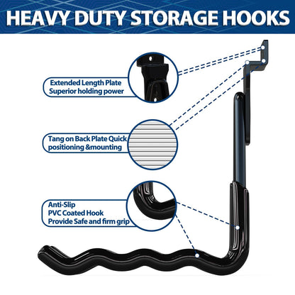 3-H Slatwall Accessories 20 Pack,Single and Double Slatwall Hooks & Hangers,Slat Wall Hanging Hooks Heavy Duty,Used as Proslat Accessories for Shop Retail Display with Garage Storage Wall Panel