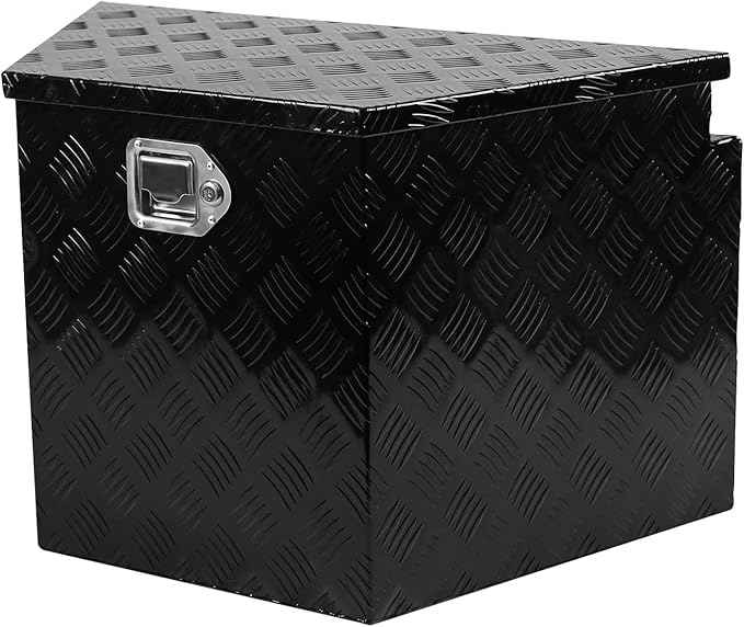 Trailer Tongue Box, Aluminum Trailer Tool Box with Lock And Keys Waterproof Plate Storage Box for Pick Up Truck Bed 28