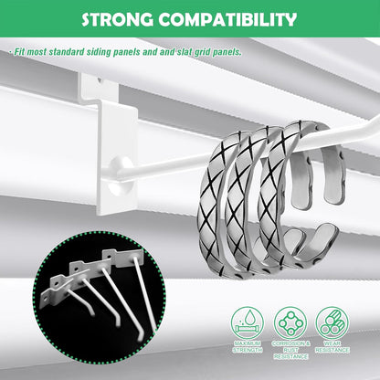 Yuahar Slatwall Hooks 50Pcs 4/6 Inch Slatwall Accessories Heavy Duty Slat Wall Hanging Hooks Panel Display Hooks Pegboard Gridwall Display Hook for Garage Retail Shop (White)