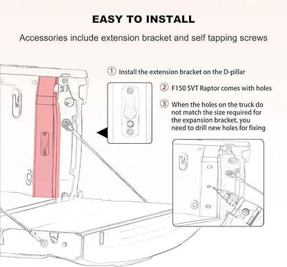Truck Bed Extender, Bilateral Retractable Tailgate Extender, Aluminum Adjustable Size 52"-62.6"L x 23"-26.7"W x 18"H, Fits Chevy Silverado & GMC Sierra, Ford F-Series, Dodge Ram, Tundra, Nissan Titan