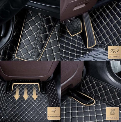 Car Floor Mat Fit 99% Sedans Sports Cars Luxury Custom Car Mats for SUV Women Leather Automotive Floor Mats All Weather Car Mats Diamond Floor Mats for Trucks (3D Luxury Pure Black)