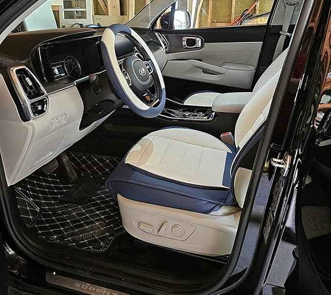 Custom 3D Leather Car Floor Mats Fit for Cars, SUVs,Sedan All-Weather Protection Anti-Slip Premium Car Mat (White and Black White)