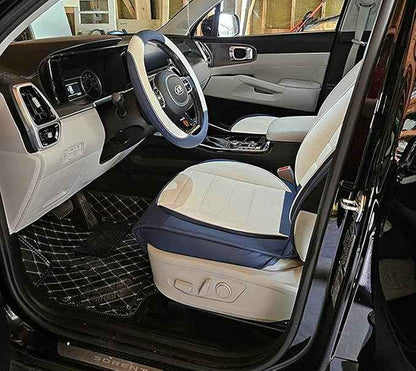 Custom 3D Leather Car Floor Mats Fit for Cars, SUVs,Sedan All-Weather Protection Anti-Slip Premium Car Mat (Green and Brown)