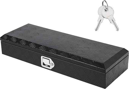 Truck Bed Tool Box, Heavy Duty Aluminum Five Stripes Plate Tool Box, Trailer Tool Box for Pick Up Truck RV Trailer, Chest Storage Organizer with Lock and Keys,34.5''x12.75''x6.4''