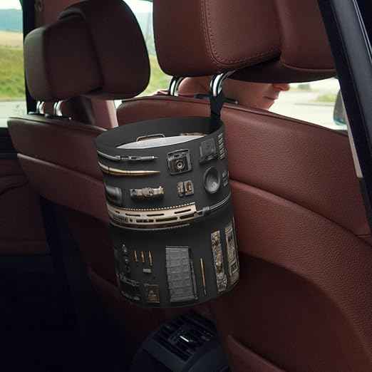 Gun Military Gear Arsenal Set Car Trash Can Waterproof Hanging Trash Bin Collapsible Garbage Can for Car Accessories Travel Camping Kitchen Home