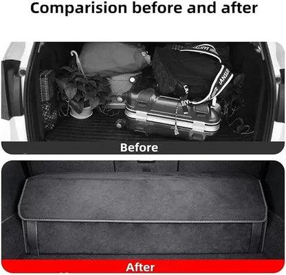 Folding Car Trunk Organizer Compatible For Tesla Model 3 X S Y Leather Big Capacity Storage Box Detachable Partition Car Trunk Storage