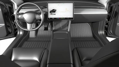 SUPER LINER Floor Mats for 2024-2025 2026 Tesla Model 3 Highland | 6-Piece Set Extra-Thick TPE All-Weather Floor & Cargo Liners | Pet & Child-Friendly Custom Fit Interior Accessories
