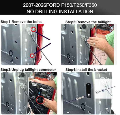 tekstap Truck Bed Extender,No Drill Installation for Ford F150 F250/F350 2007-2026,Aluminum Retractable Tailgate Extender,Drilling Required for Dodge Ram 1500/2500/3500,Chevrolet Silverado/GMC Sierra