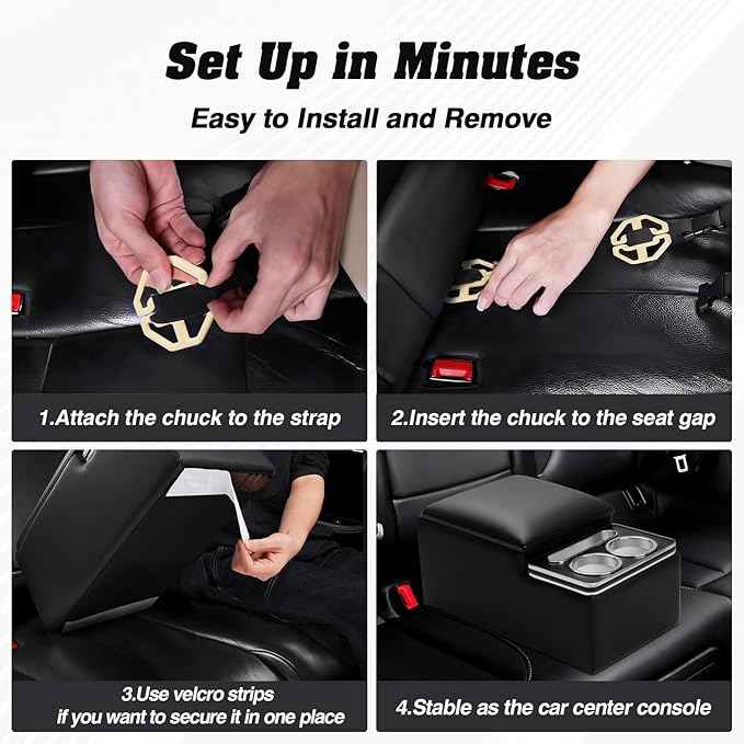 Upgraded Bench Seat Center Console with Extra Large Cup Holder & Phone Holder, Universal Car Armrest Storage Box Organizer for Truck & SUV & Van Automotive Central Console for Back Bench Seat
