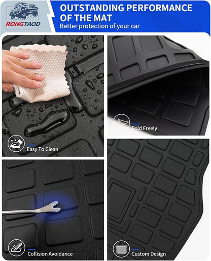 Rongtaod Back Seat Protector Compatible with 2021-2025 2026 Kia Sorento 6&7 Seats Back Seat Cover Kick Mats Cargo Liner Trunk Mat TPE All Weather 2024 Sorento Accessories (2nd Row Backrest Mat)