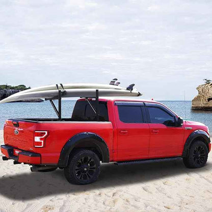 VEVOR Truck Rack, 19-34inch Extendable Truck Ladder Rack, 38.6"-43.6" Adjustable Height, 250 lbs Capacity Steel Ladder Rack for Truck, Heavy Duty Truck Bed Rack for Kayak, Surfboard, Lumber, Ladder
