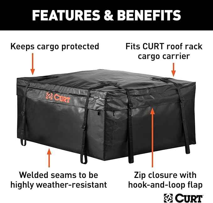 Curt 18220 Waterproof Rooftop Carrier Cargo Bag