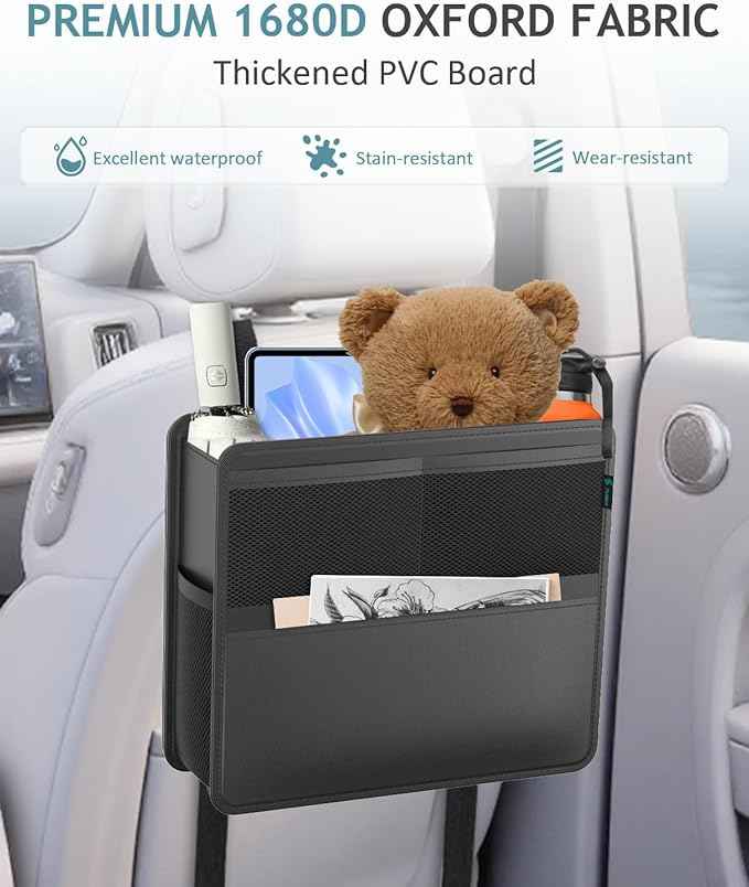 FLORICH Car Backseat Organizer and Trash Can 2-in-1, Premium Hanging Front and Seat Back Organizer, Waterproof Organizer Storage Upgraded for Car Truck SUV