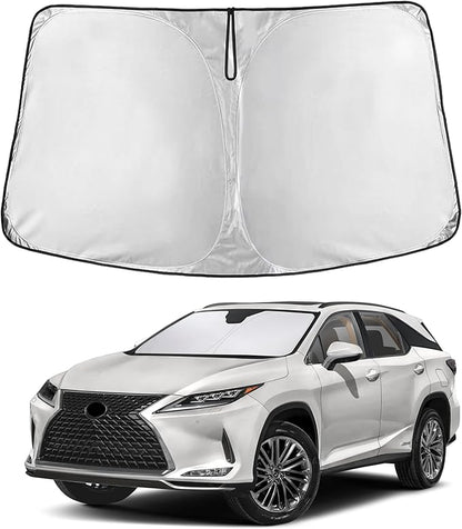 EcoNour Windshield Sun Shade Compatible for Lexus RX 2016–2022 | SUV Front Window Sun Visor Protector | Foldable 4-Layer Sunshade | UV & Heat Blocking | Reduces Interior Heat