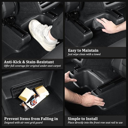 Front Seat Guide Rail Protector Under Seat Floor Mats for Tesla Model Y Juniper, 9PCS TPE Track Rail Trim Cover Underlay Protector Guards for Model Y Juniper Interior Accessories 2026