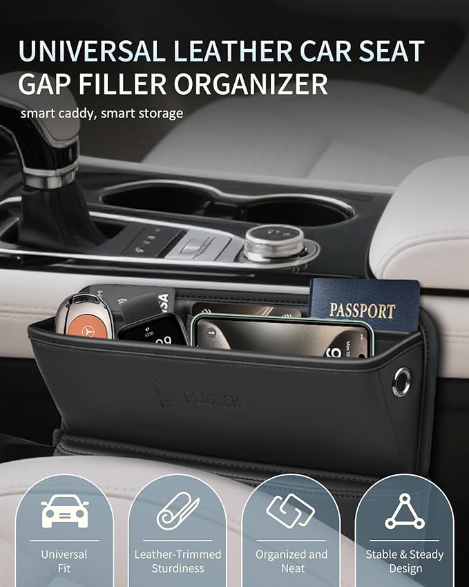 FLORICH Car Seat Gap Filler Organizer, 2-in-1Seats Gap Filler Organizer and Storages Between Seat Car Gap Filler, Car Organizer Front Seat Universal Fit for Car SUV Truck