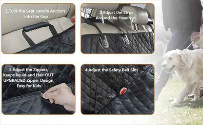 Dog Car Seat Cover for Back Seat Cover for Kids Car Seat Protector for Dogs Nonslip Water Proof Universal Fit Dog Car Seat Cover for ISOFIX Truck SUV(Large,Black)