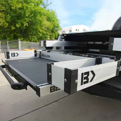 Bedslide Bedbin Mini Kix Truck Bed Organizer, Storage Bin Attachments, 2 Boxes for Additional 7x18 Inches of Space on Each Side, Silver