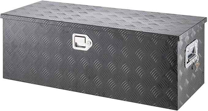 Aluminum Truck Bed Tool Box 30'', Lockable Pickup Toolbox with Gas Lift Lid, Large Storage Chest with Organizer for Small Parts, Weatherproof Heavy Duty Steel Aluminum Tool Box for Work Truck, RV