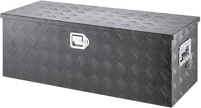 Aluminum Truck Bed Tool Box 36'', Lockable Pickup Toolbox with Gas Lift Lid, Large Storage Chest with Organizer for Small Parts, Weatherproof Heavy Duty Steel Aluminum Tool Box for Work Truck, RV