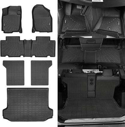 Custom Fit Floor Mats for Toyota RAV4 2006-2012, All Weather TPE Floor Liners with Trunk Mat & Backrest Protectors, Odorless Full Set Interior Accessories