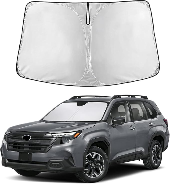 EcoNour Windshield Sun Shade for Subaru Forester 2025–2026 | Front Window Sunshade | Foldable Car Sun Protector | Blocks UV Rays & Keeps Interior Cooler
