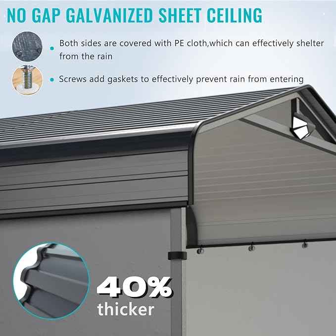 Metal Carport 20x20,Car Port Heavy Duty Metal for Snow,Car Tent Garage with Galvanized Metal Roof,Outdoor Two Car Carports All Weather