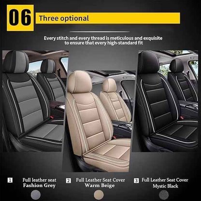 YORKNEIC Fit for Dodge Avenger Seat Covers 2008-2014: Waterproof Leather Full Seat Covers Car Seat Covers (5 Seats Set, Beige)