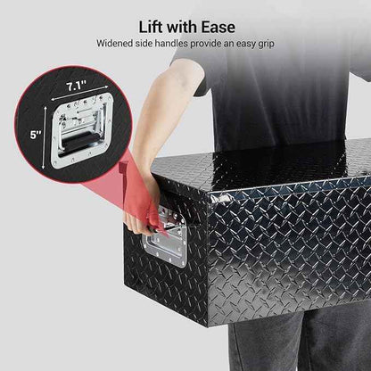 Garvee 39 Inch Truck Bed Tool Box, Heavy Duty Aluminum Pickup Tool Chest with Sliding Shelf, Waterproof & Rust-Resistant Storage Organizer for Truck, RV, Trailer, Silver