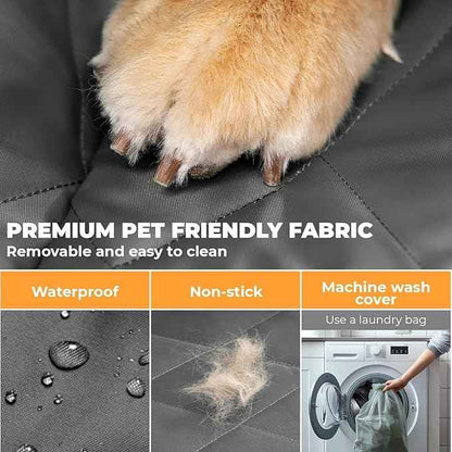 FUNNY FUZZY Dog Car Seat Cover, Back Seat Extender for Dogs - 420Lb Hard Bottom Waterproof Pet Car Seat Cover, 600D Heavy Duty Pet Hammock with Non-Slip Bottom for Cars, SUV, Trucks