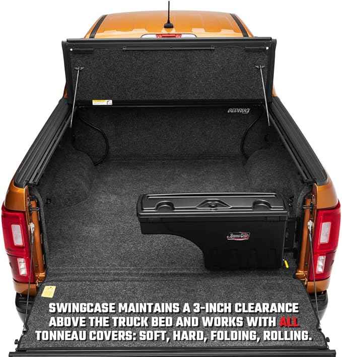 UnderCover SwingCase Truck Bed Storage Box | SC104D | Fits 2019 - 2023 Chevy/GMC Silverado/Sierra 1500 Drivers Side, Black