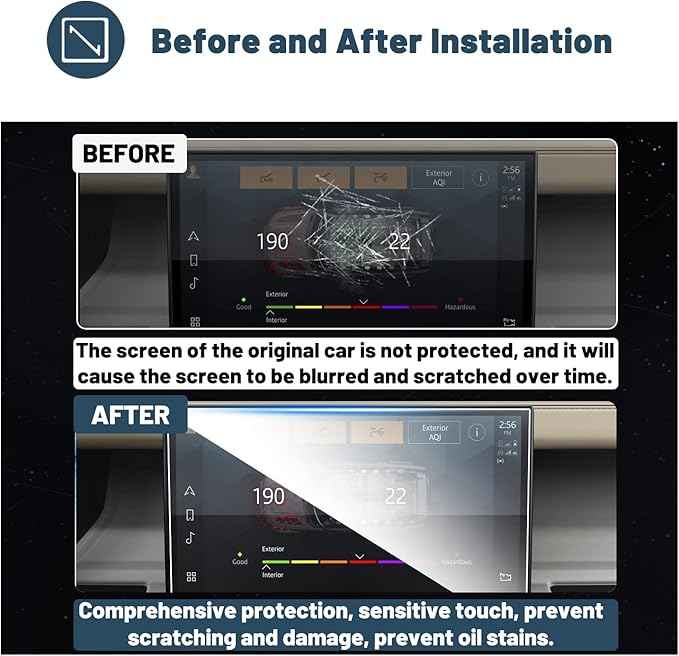2023-2025 2026 Defender 90/110/130 Screen Protector for Defender 11.4-in Touch Screen 9HD Tempered Glass Compatible with 2023 2024 2025 2026 Land Rover Defender 90/110/130,for Land Rover Defender Accessories